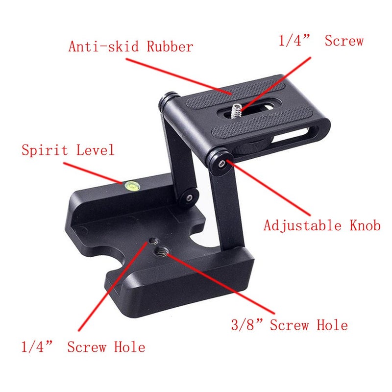 Walway Folding Z Flex Tilt Tripod Head Quick Release Plate Stand Holder for Canon Nikon Sony Camera DSLR Camcorder Tripod - Image 5